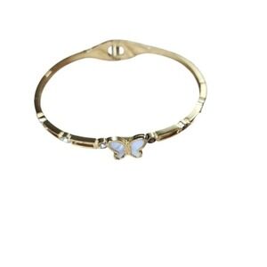 18K Gold-Plated Stainless-Steel Butterfly Bangle